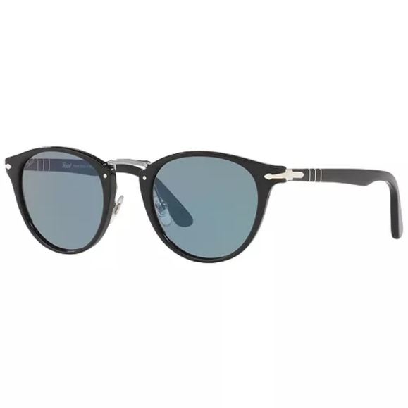 Persol Other - EUC Persol Typewriter Edition Black Frame Blue Lense Silver Accents Sunglasses